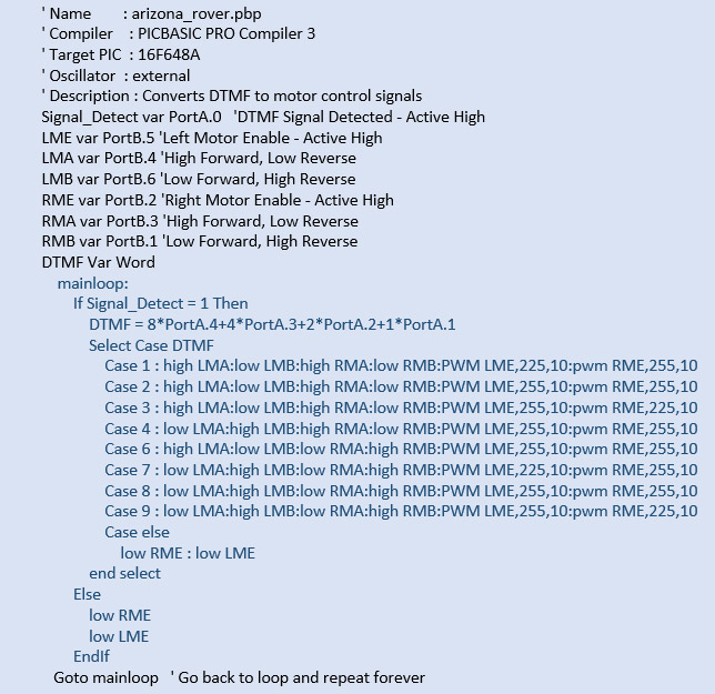 APS Arizona Rover Source Code